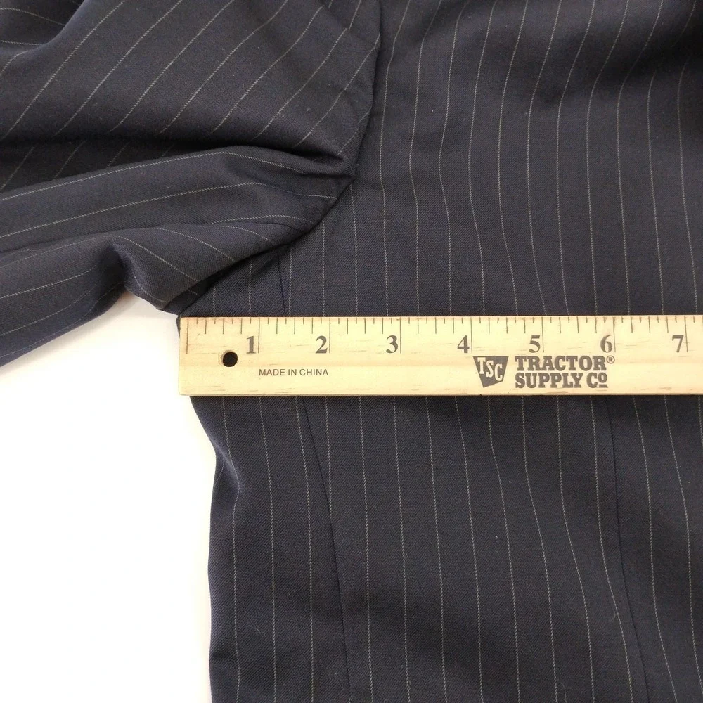 Brooks Brothers Blazer Jacket Mens 48 Navy Pinstripe Two Button made in usa